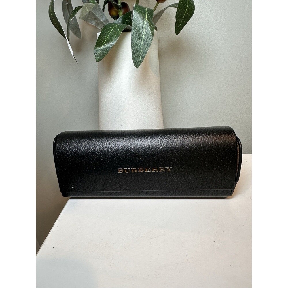 Authentic Burberry Black Leather Grain Hard Shell Sunglasses Case Holder
